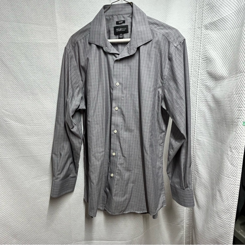 Kenneth Cole Gray Dress Shirt Professional Style Size 16.5 Slim Fit‎